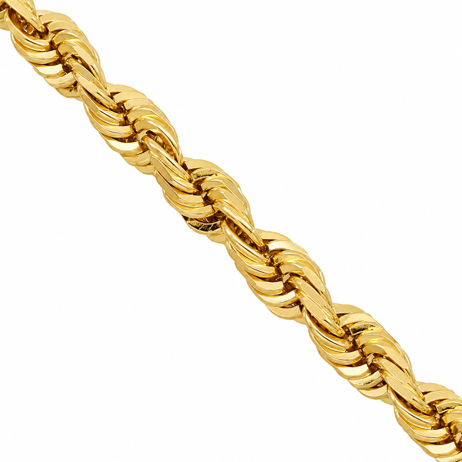 14k Yellow Gold Solid Rope Chain 3 mm