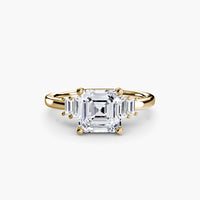 Thumbnail for 14K Yellow Gold / Asscher Baguette Accent Solitaire