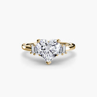 Thumbnail for 14K Yellow Gold / Heart Baguette Accent Solitaire