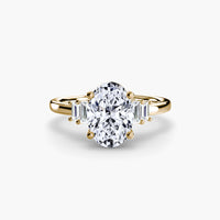 Thumbnail for 14K Yellow Gold / Oval Baguette Accent Solitaire