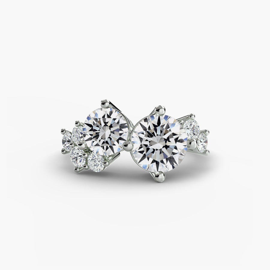 14K White Gold / Round Eternal Embrace Ring