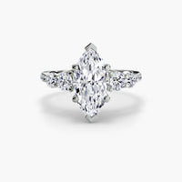 Thumbnail for Five Stone Ring with Pavé Band