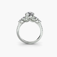 Thumbnail for Five Stone Ring with Pavé Band