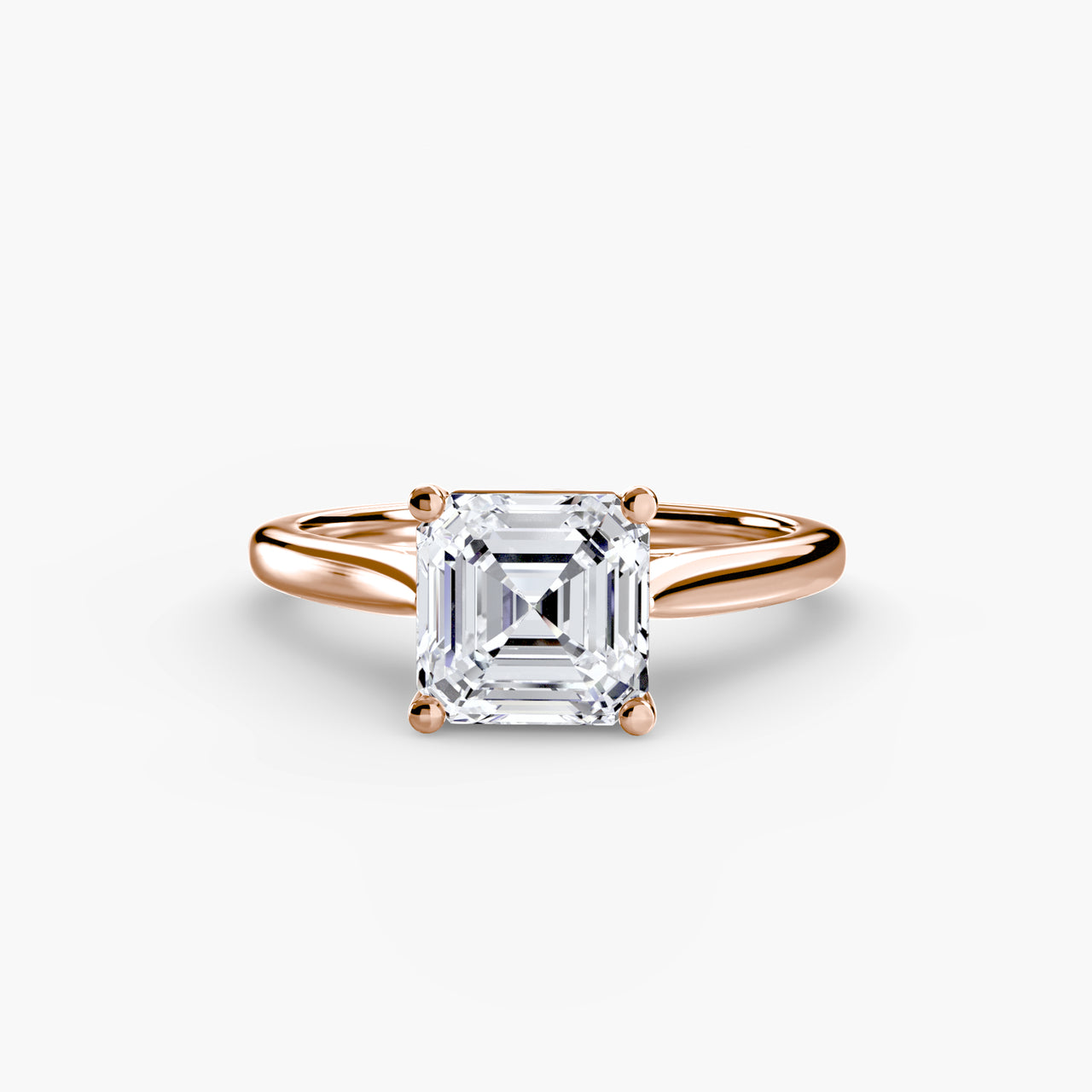 14K Rose Gold / Asscher Solitaire ring 1