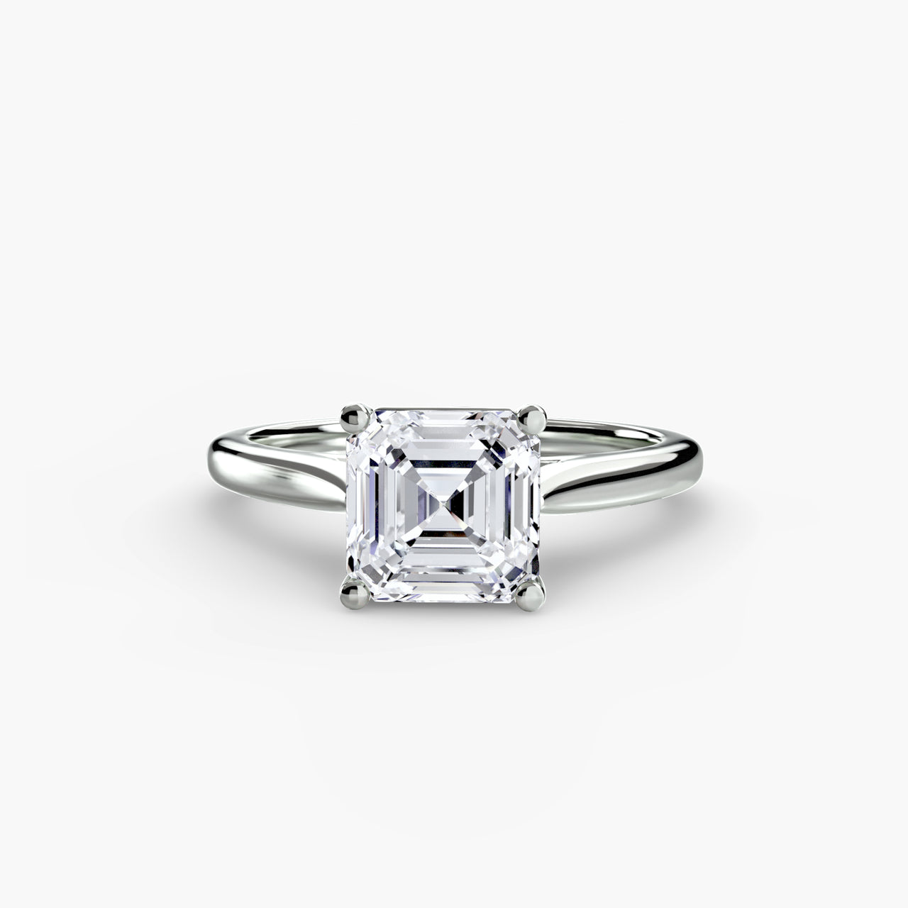 14K White Gold / Asscher Solitaire ring 1