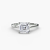 Thumbnail for 14K White Gold / Asscher Solitaire ring 1