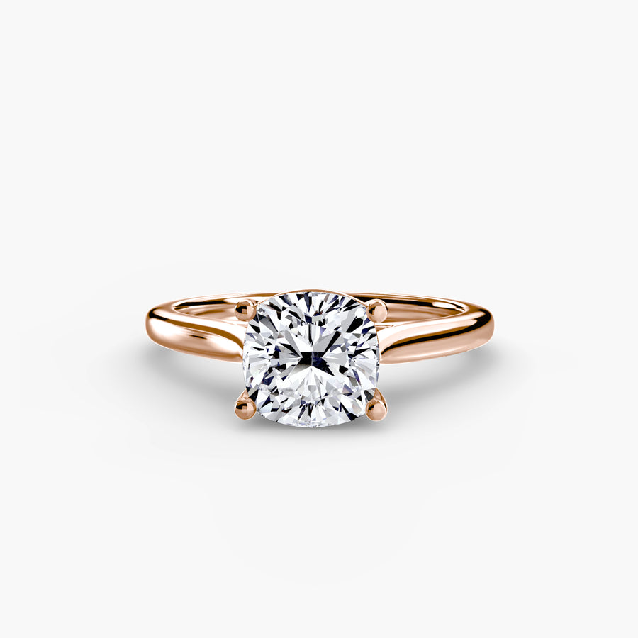 14K Rose Gold / Cushion Solitaire ring 1
