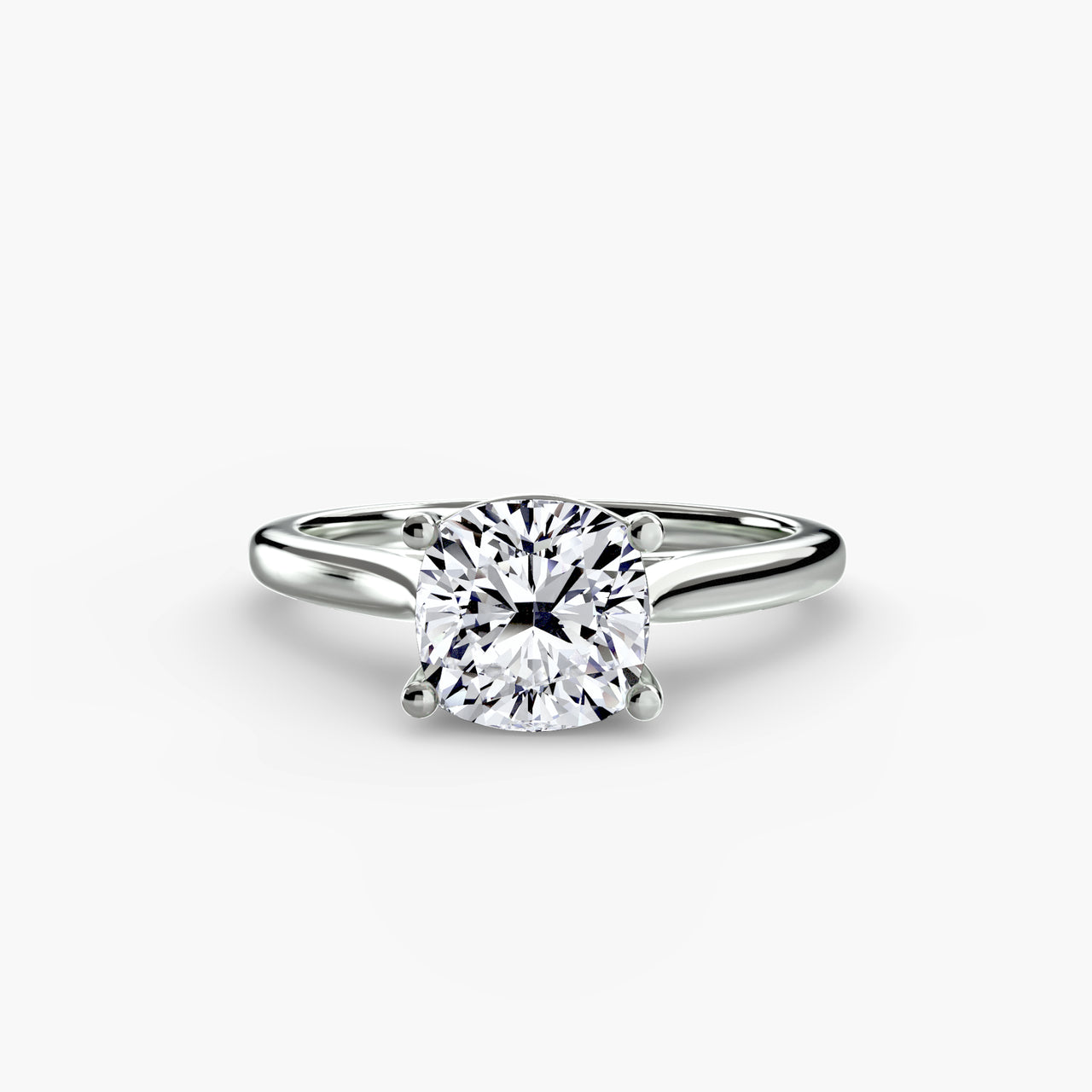 14K White Gold / Cushion Solitaire ring 1