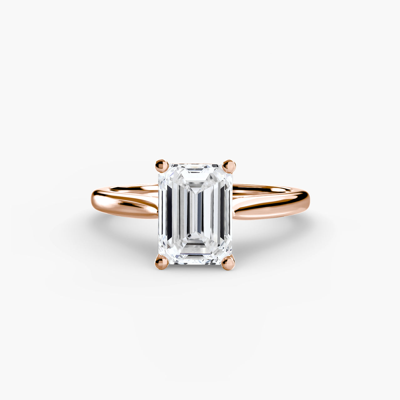 14K Rose Gold / Emerald Solitaire ring 1