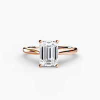Thumbnail for 14K Rose Gold / Emerald Solitaire ring 1
