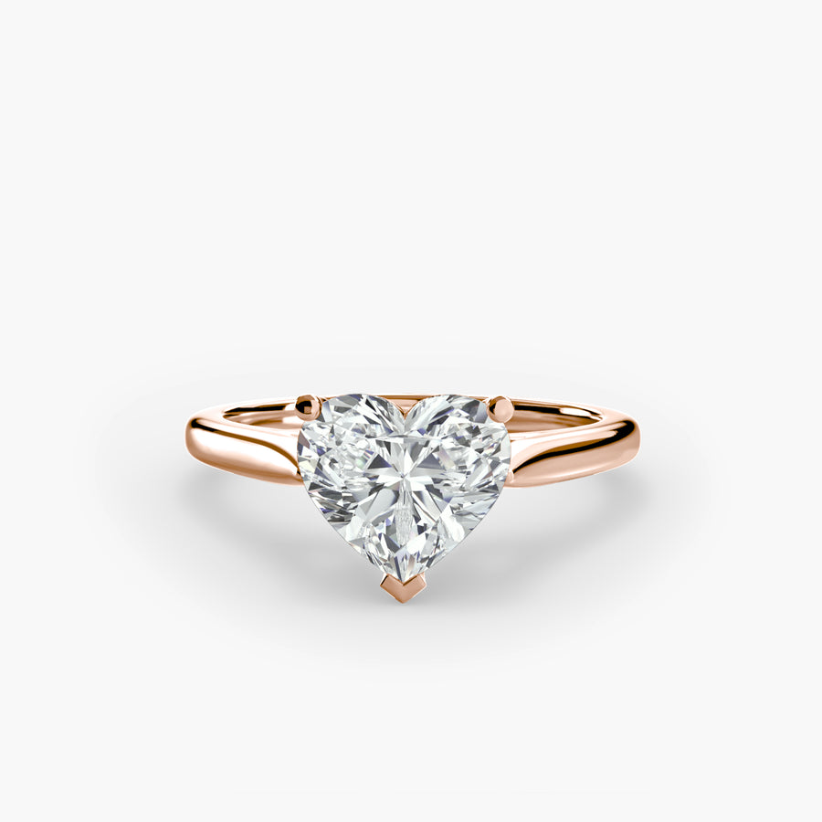 14K Rose Gold / Heart Solitaire ring 1