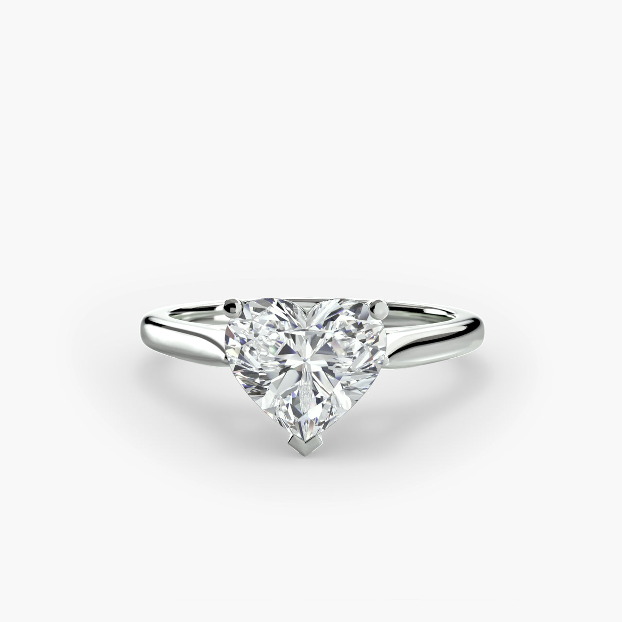 14K White Gold / Heart Solitaire ring 1