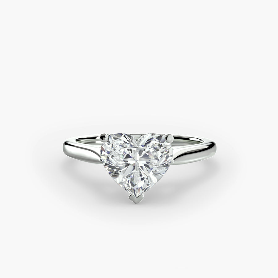 14K White Gold / Heart Solitaire ring 1