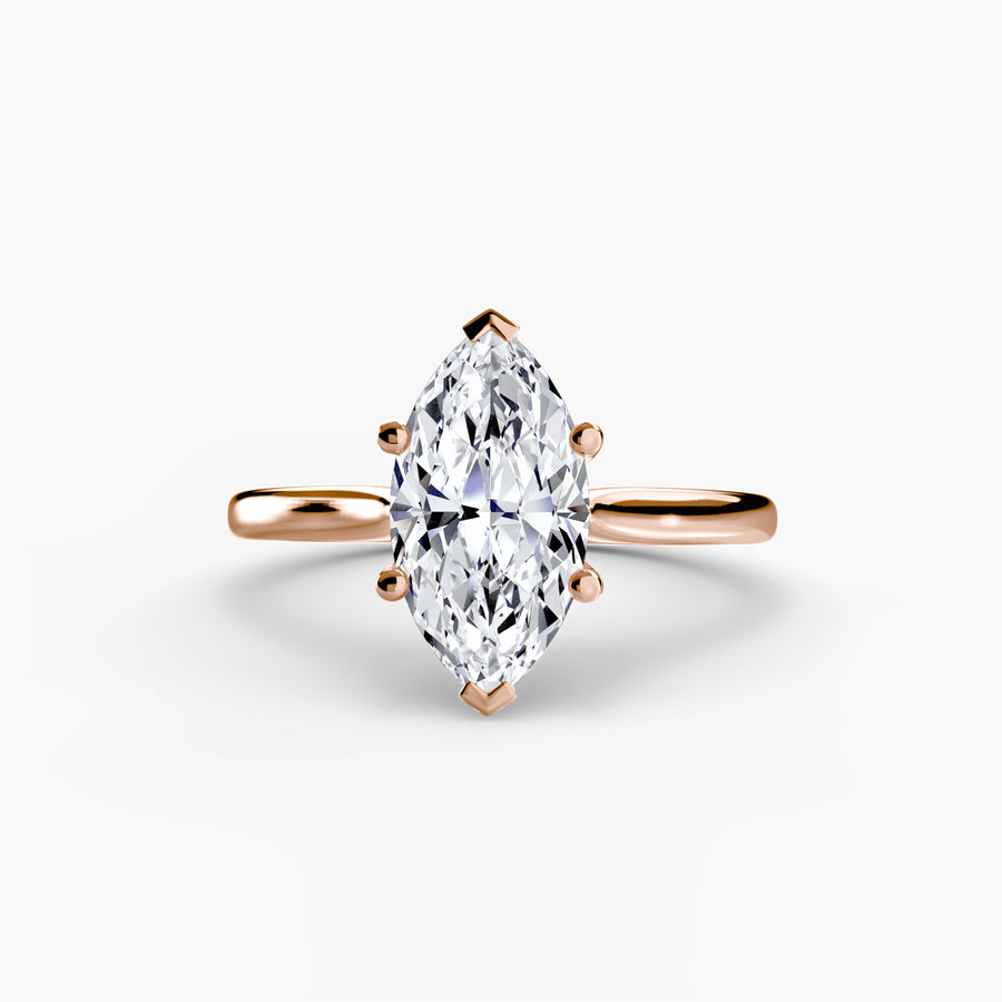14K Rose Gold / Marquise Solitaire ring 1