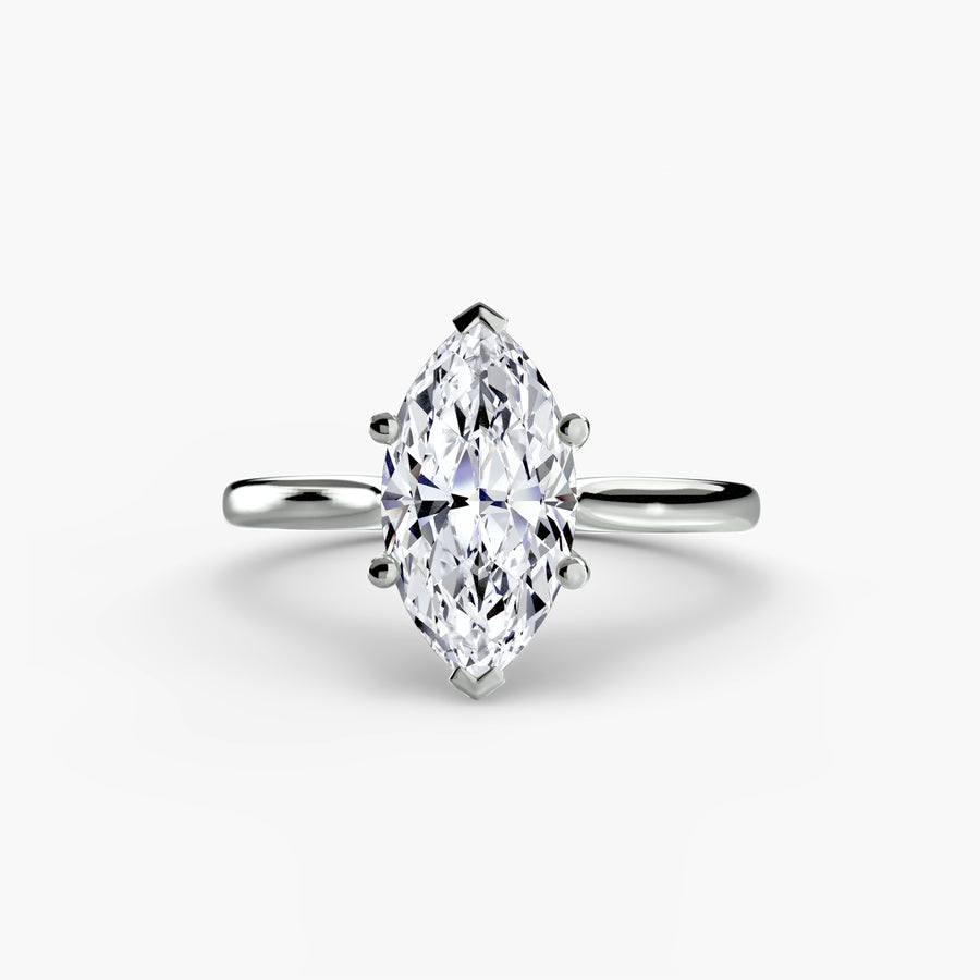 14K White Gold / Marquise Solitaire ring 1