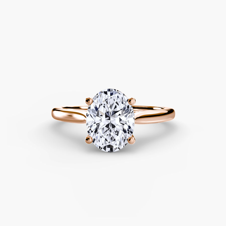 14K Rose Gold / Oval Solitaire ring 1