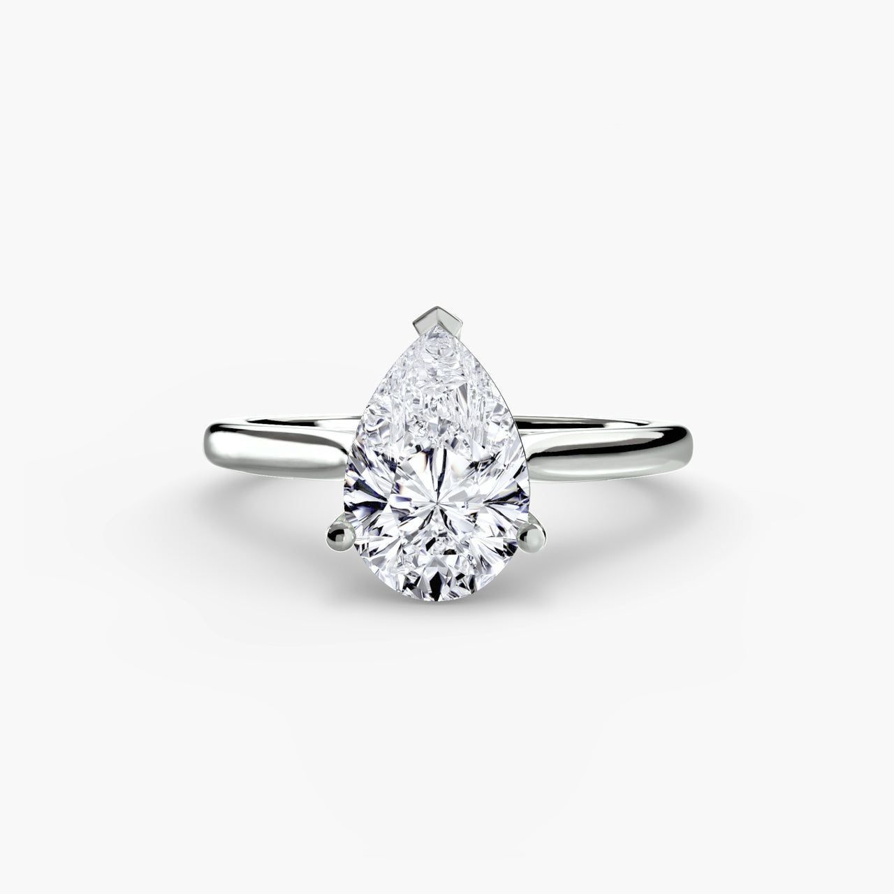 14K White Gold / Pear Solitaire ring 1