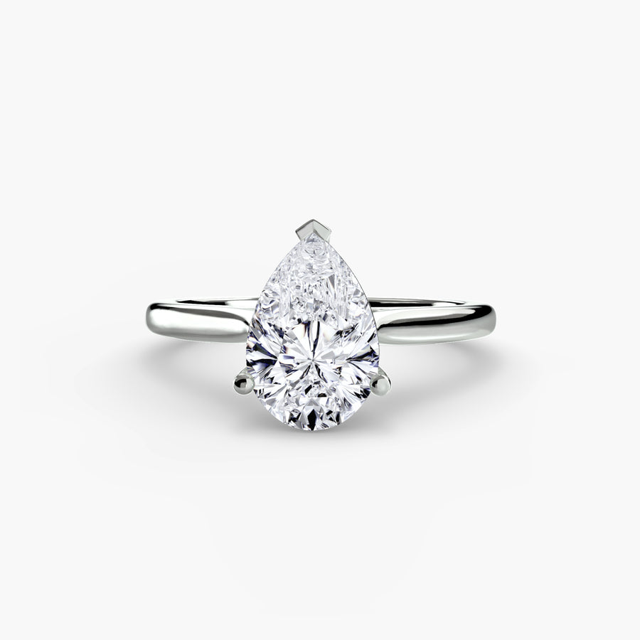 14K White Gold / Pear Solitaire ring 1