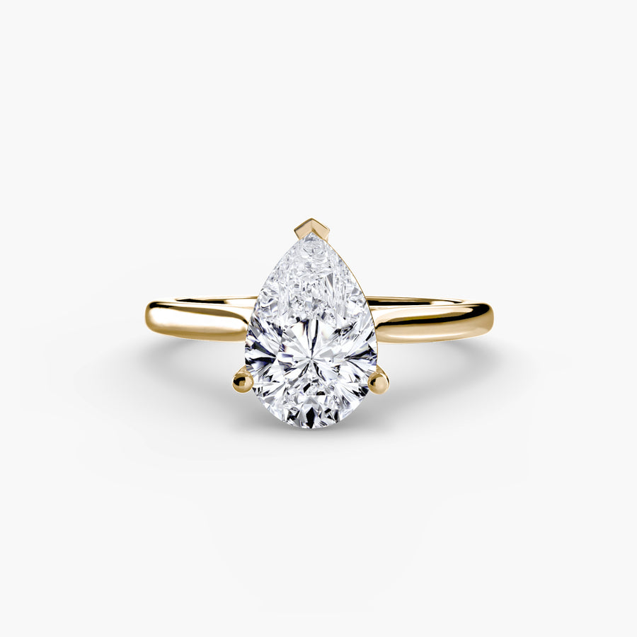 14K Yellow Gold / Pear Solitaire ring 1