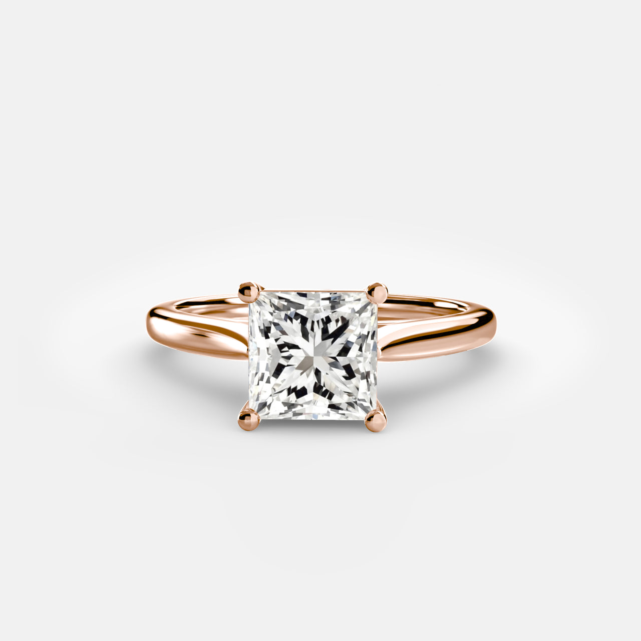 14K Rose Gold / Princess Solitaire ring 1