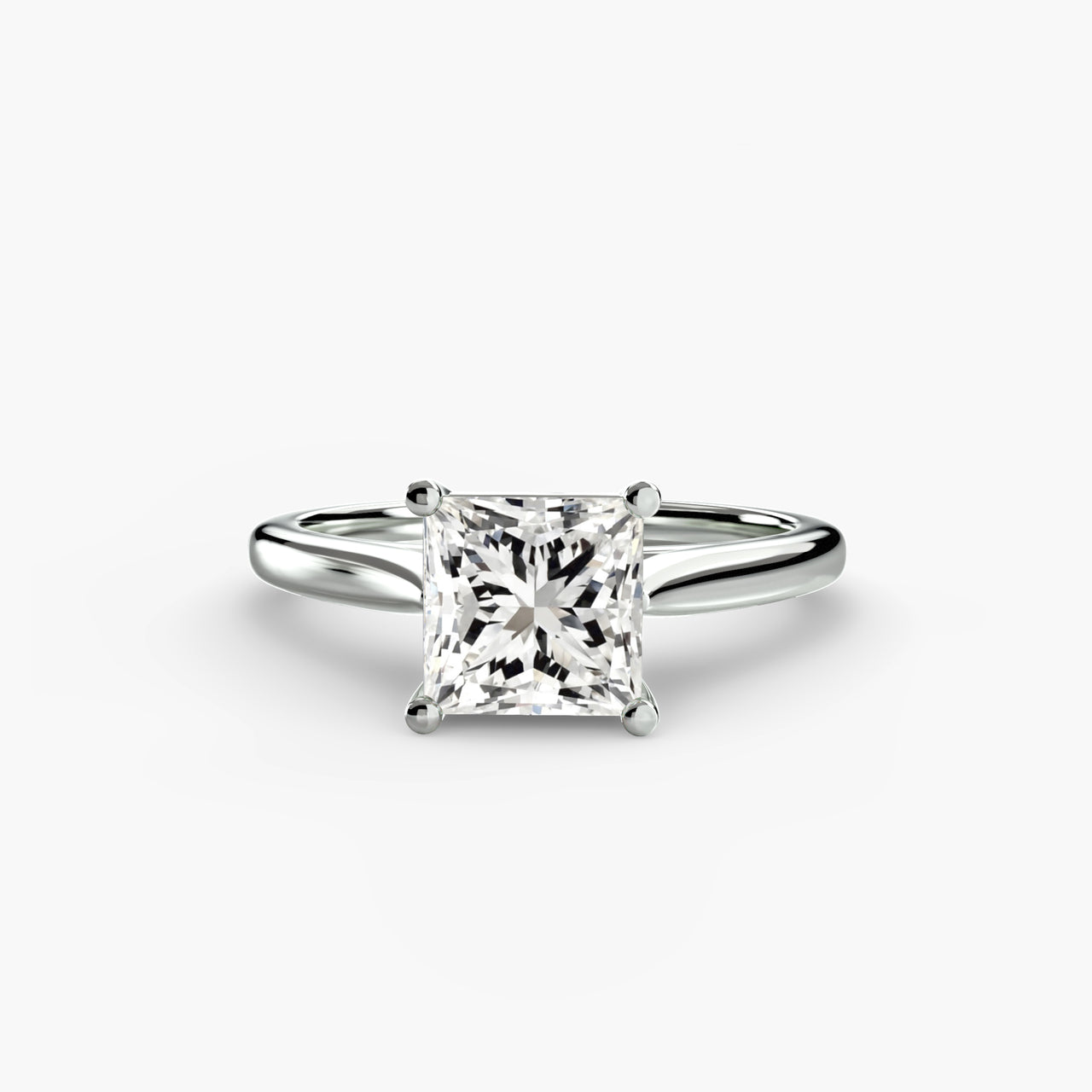 14K White Gold / Princess Solitaire ring 1