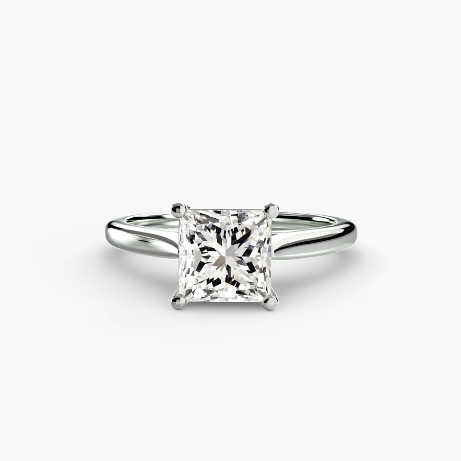 14K White Gold / Princess Solitaire ring 1