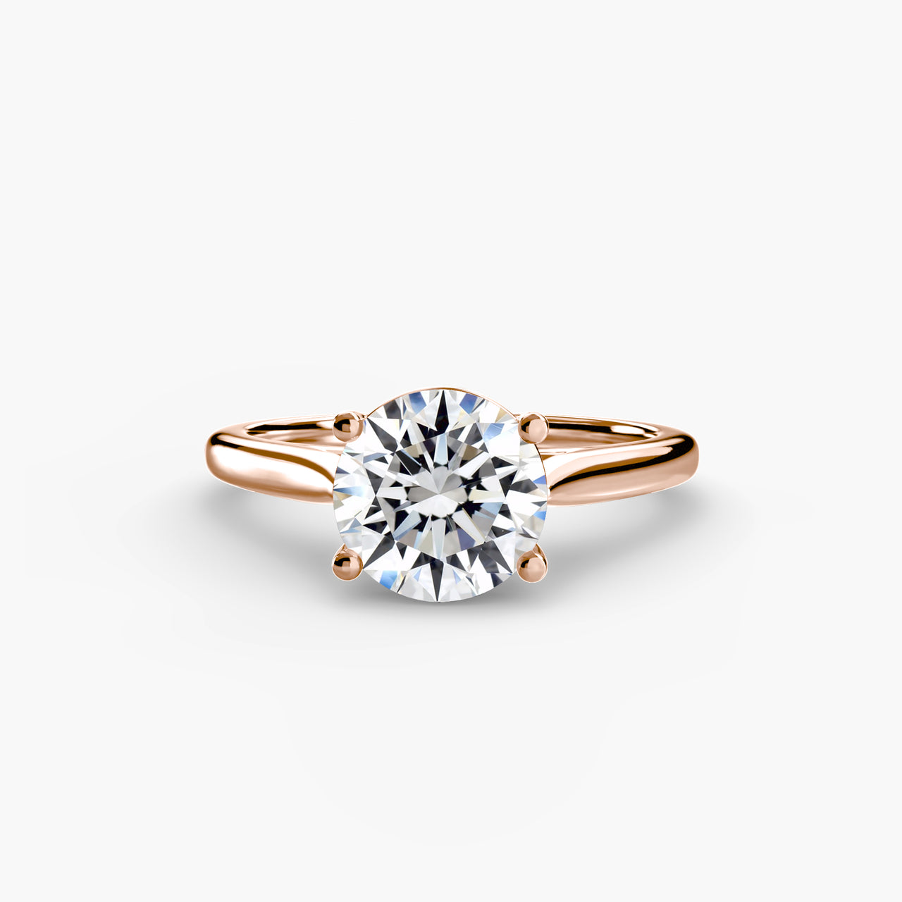 14K Rose Gold / Round Solitaire ring 1
