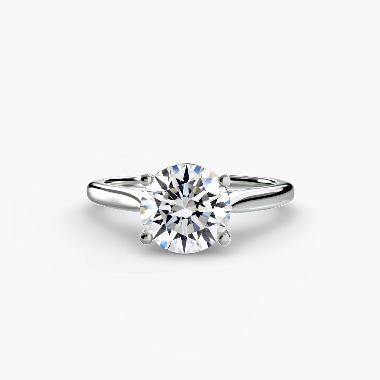 14K White Gold / Round Solitaire ring 1