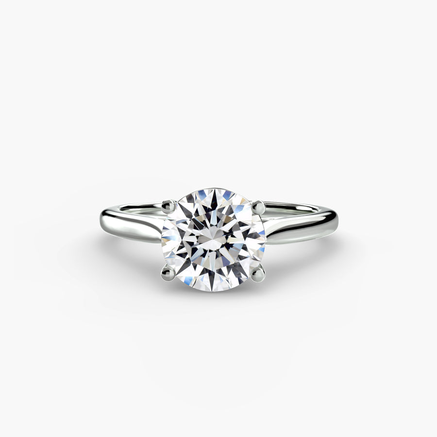 14K White Gold / Round Solitaire ring 1