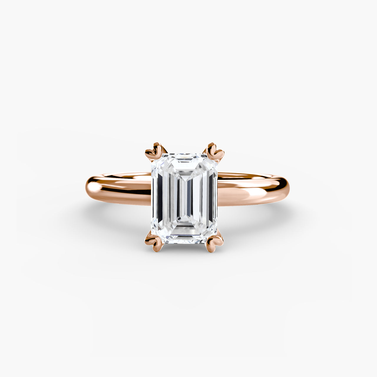 14K Rose Gold / Emerald Solitaire ring 2