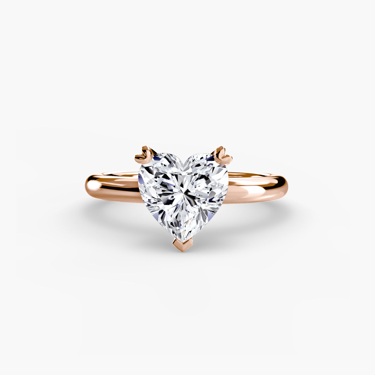 14K Rose Gold / Heart Solitaire ring 2