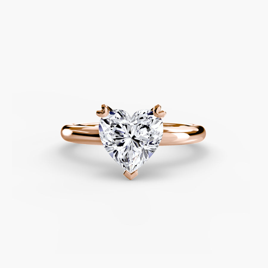 14K Rose Gold / Heart Solitaire ring 2