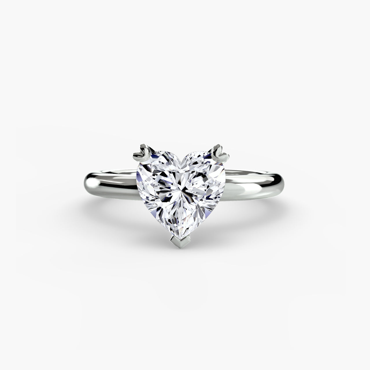 14K White Gold / Heart Solitaire ring 2