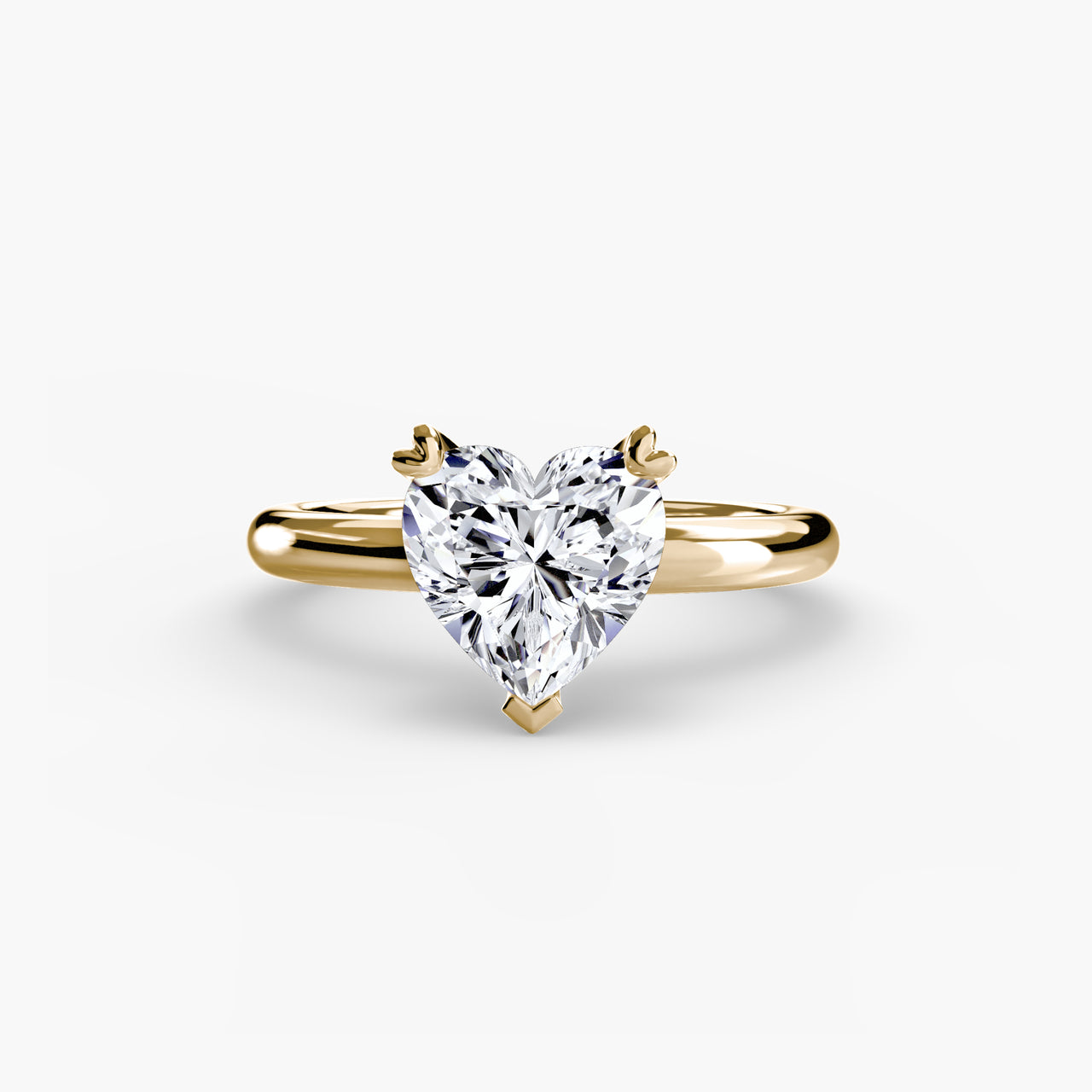 14K Yellow Gold / Heart Solitaire ring 2