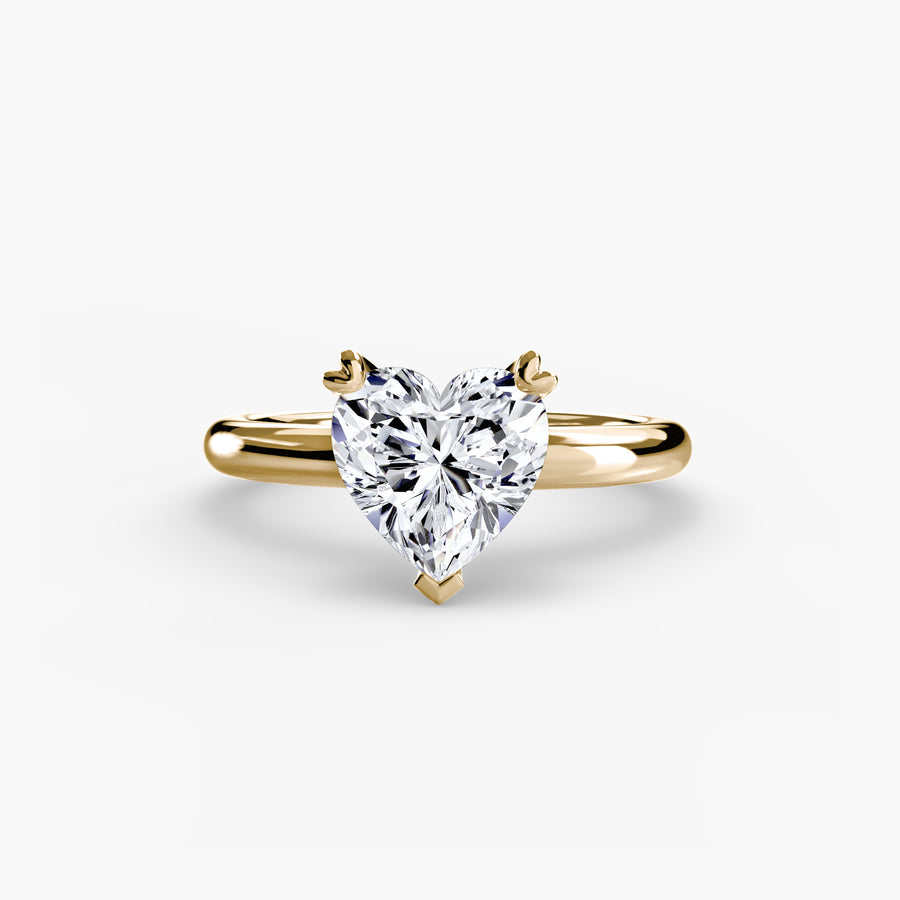 14K Yellow Gold / Heart Solitaire ring 2