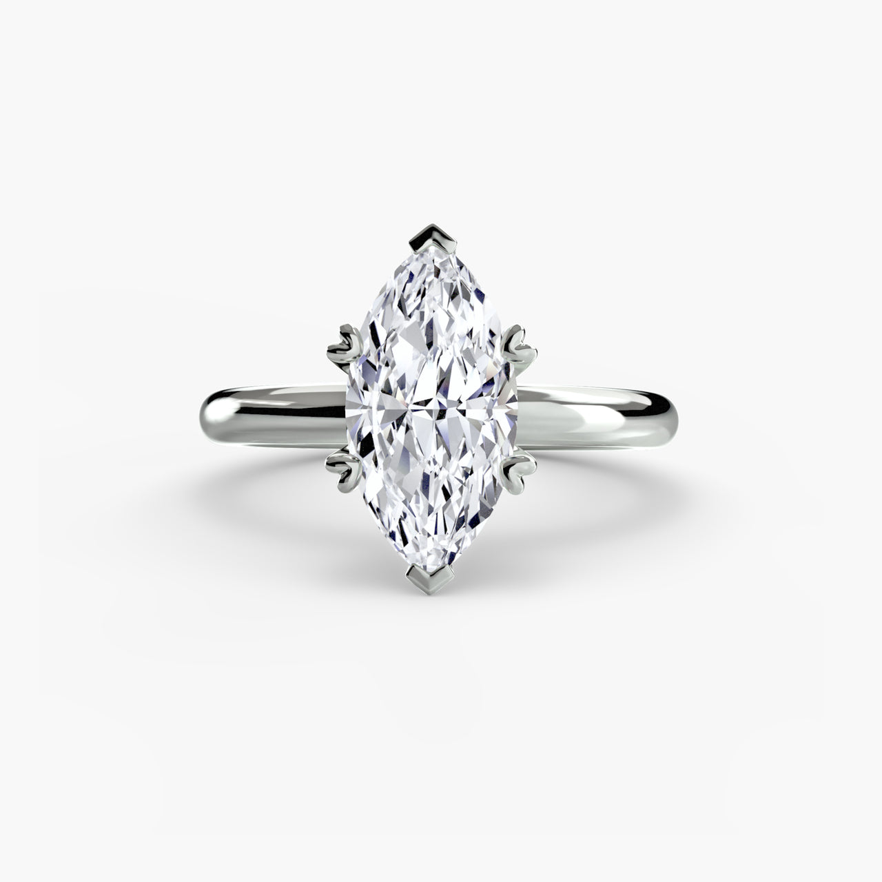 14K White Gold / Marquise Solitaire ring 2