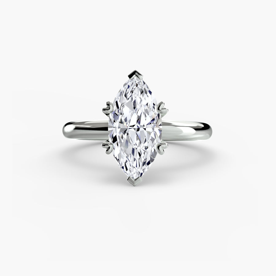 14K White Gold / Marquise Solitaire ring 2