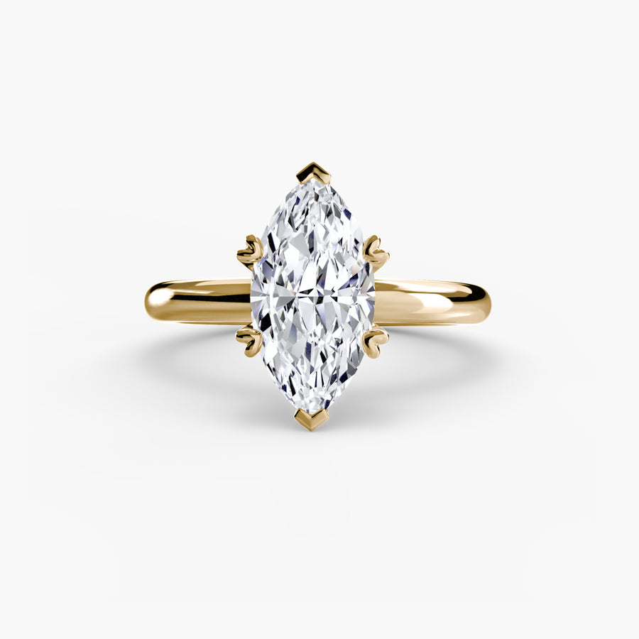 14K Yellow Gold / Marquise Solitaire ring 2