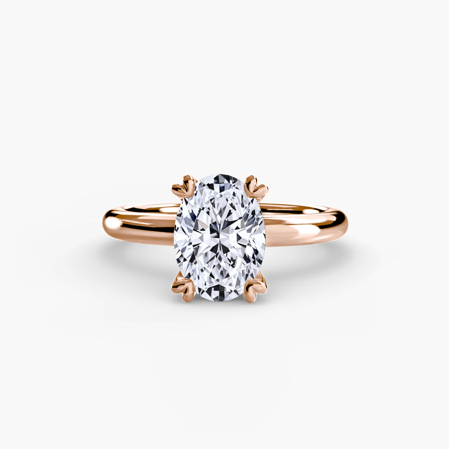 14K Rose Gold / Oval Solitaire ring 2