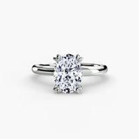 Thumbnail for 14K White Gold / Oval Solitaire ring 2