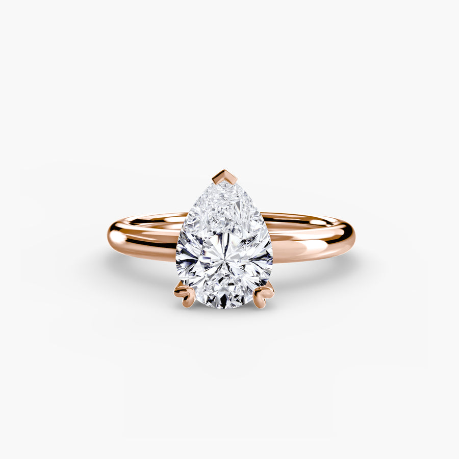 14K Rose Gold / Pear Solitaire ring 2