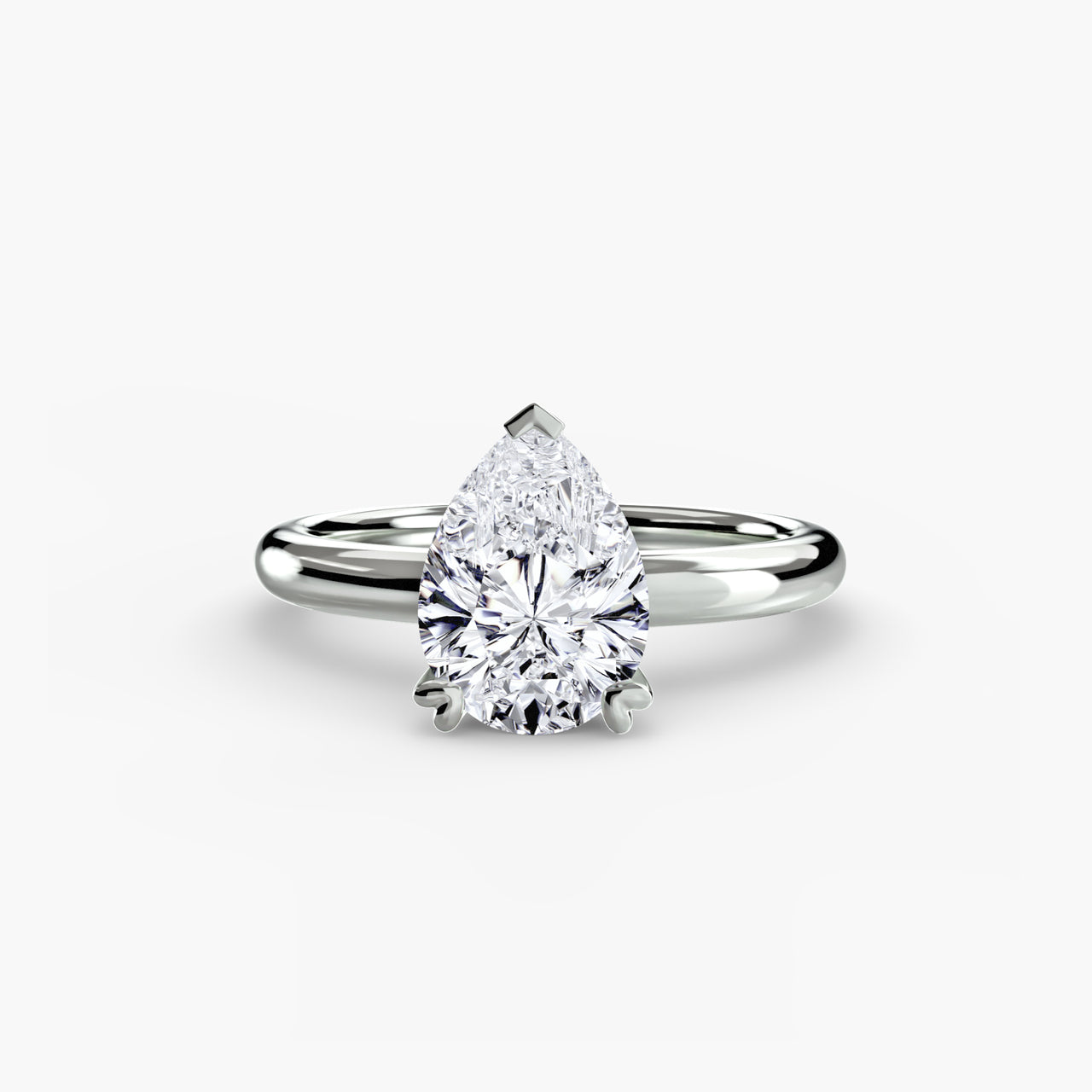 14K White Gold / Pear Solitaire ring 2