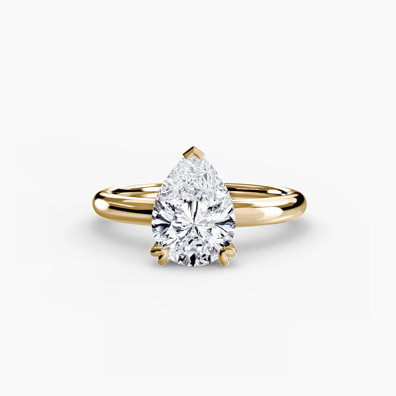 14K Yellow Gold / Pear Solitaire ring 2