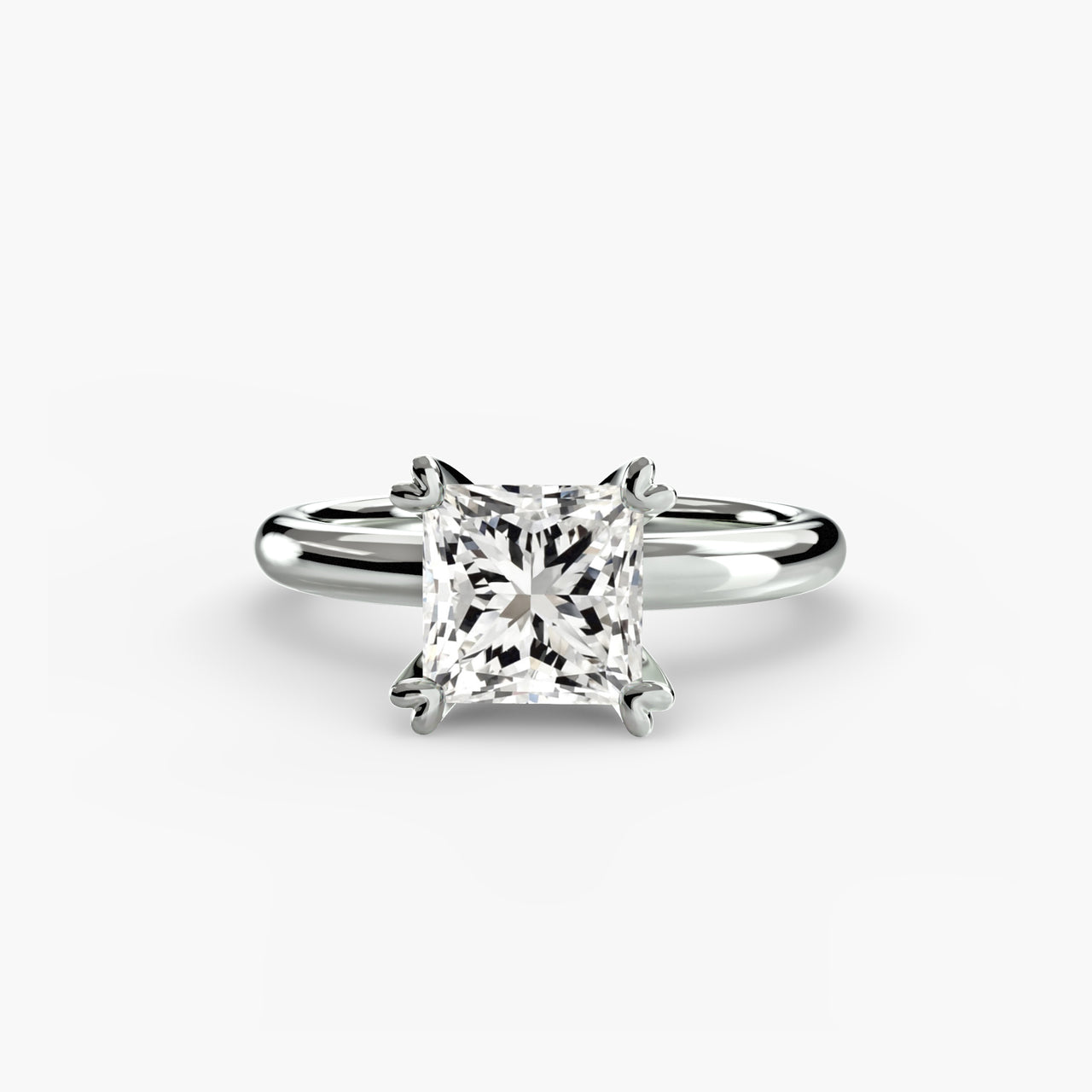 14K White Gold / Princess Solitaire ring 2