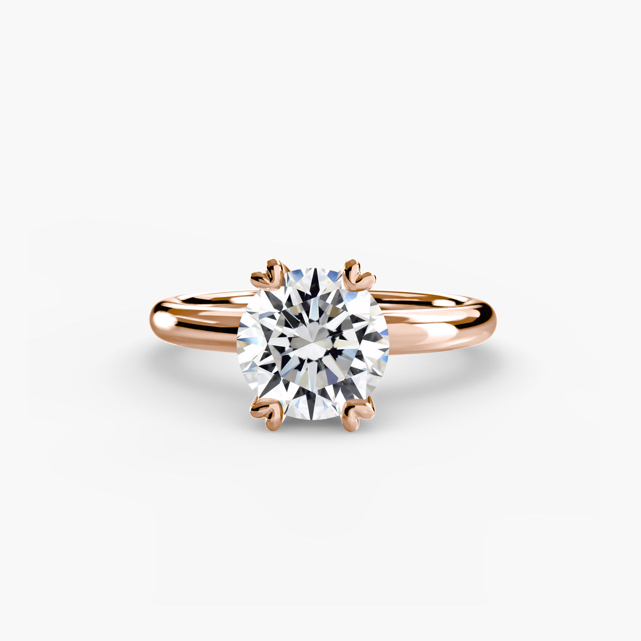 14K Rose Gold / Round Solitaire ring 2