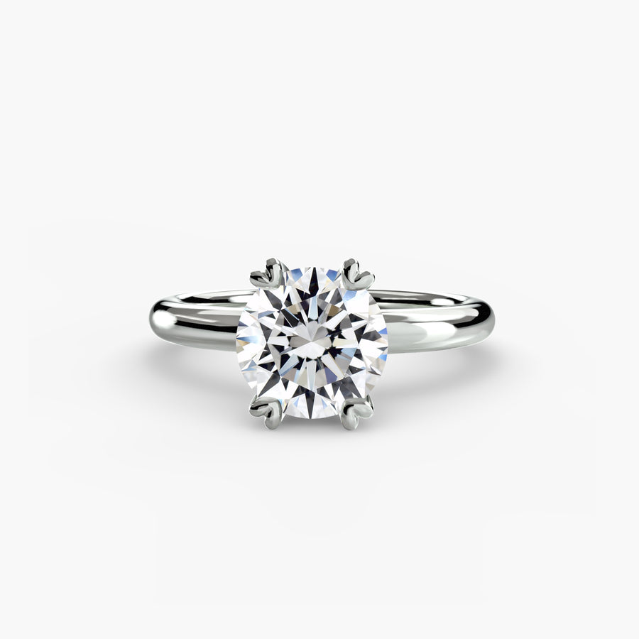 14K White Gold / Round Solitaire ring 2