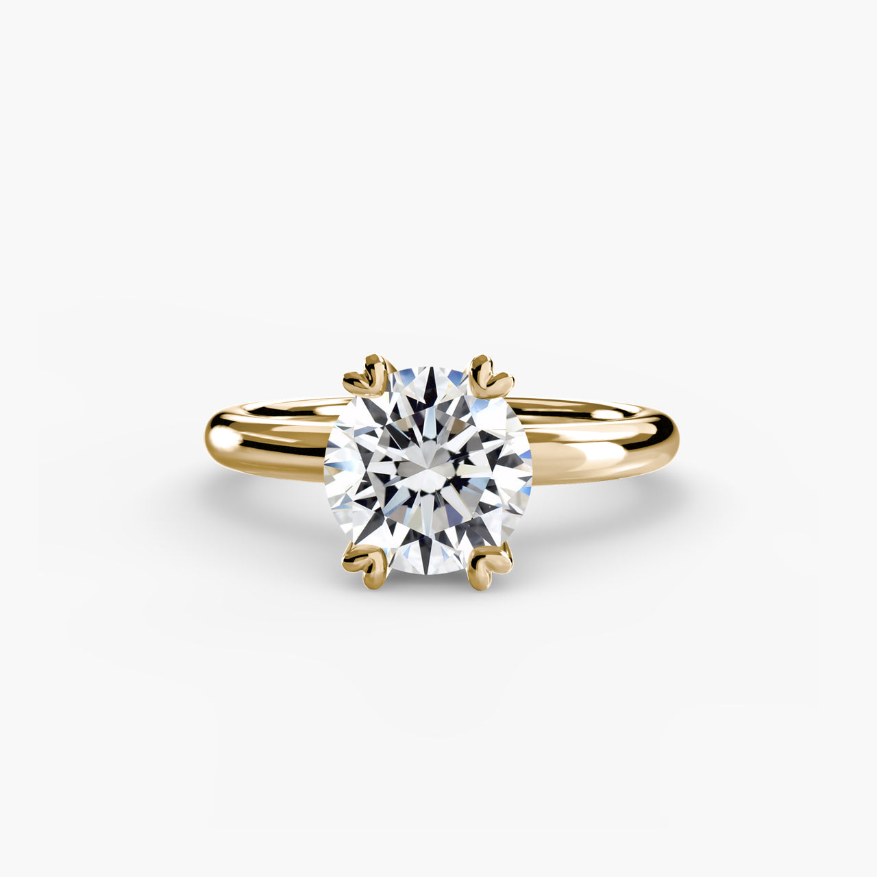 14K Yellow Gold / Round Solitaire ring 2