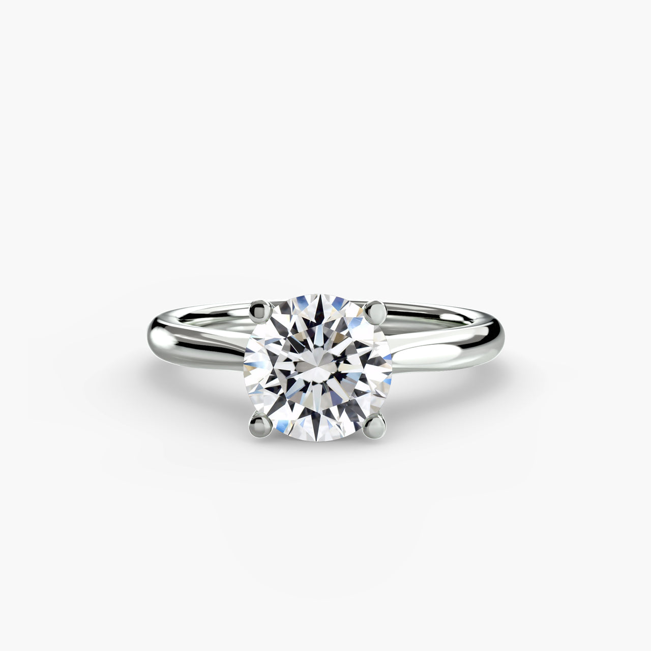 14K White Gold / Round Solitaire ring 3