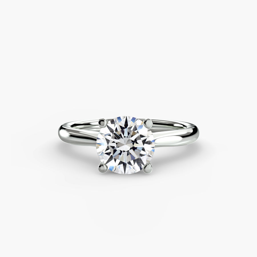 14K White Gold / Round Solitaire ring 3