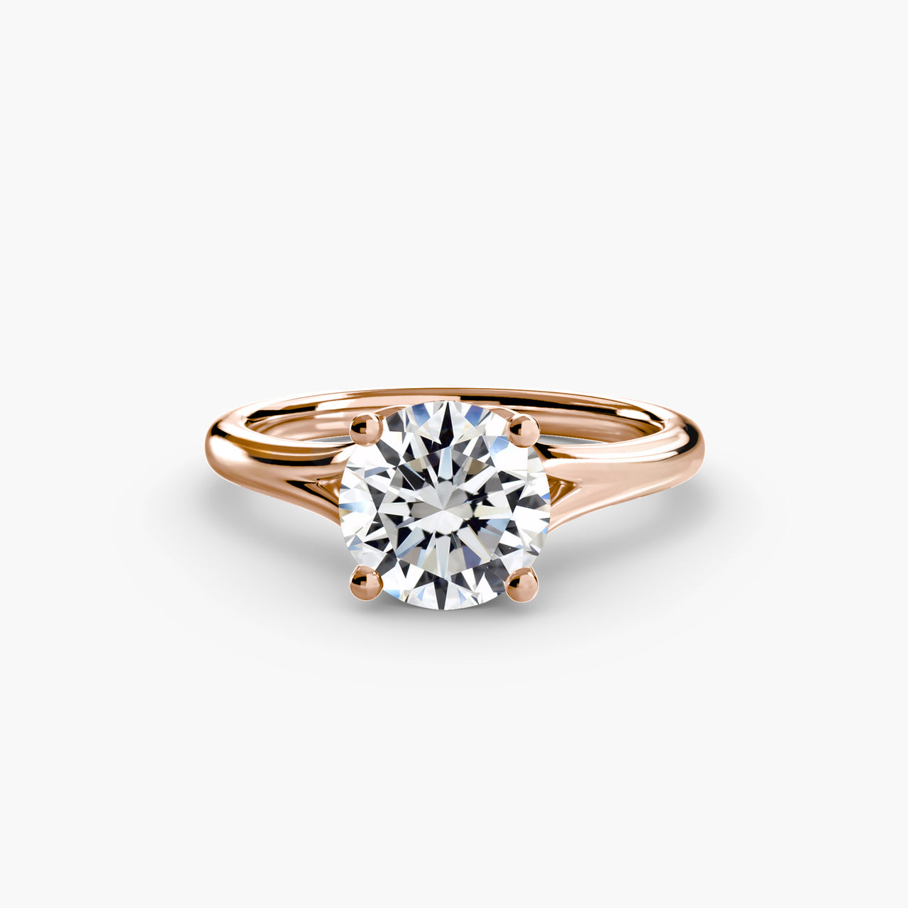 14K Rose Gold / Round Solitaire ring 4